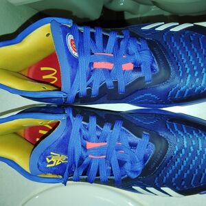 Blue and Yellow Athletic Shoes